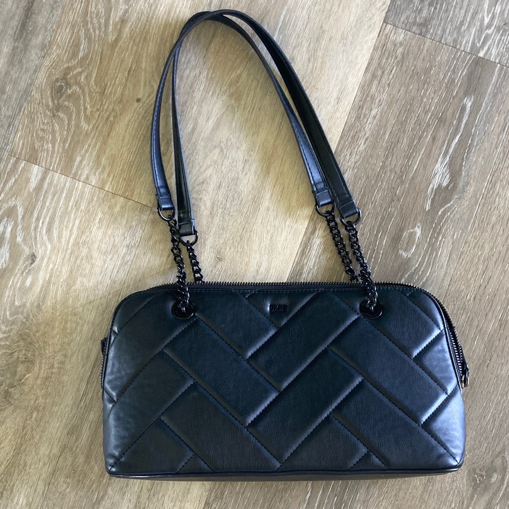 DKNY Bryant Black Leather Shoulder Bag